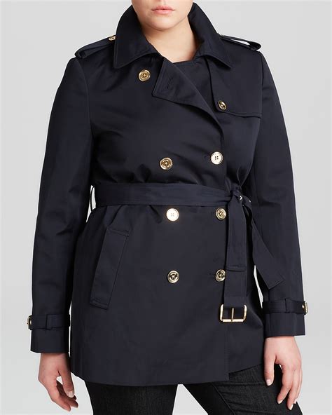 michael michael kors plus size double breasted trench coat|Michael Kors denim trench coat.